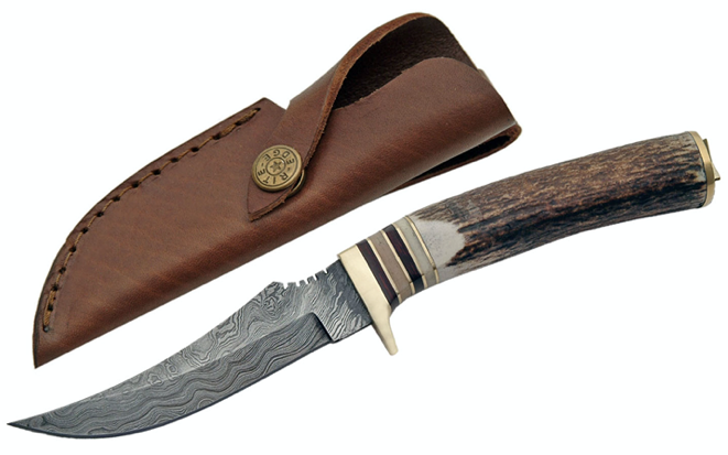 9" HANDMADE DAMASCUS SLIM BLADE SKINNER