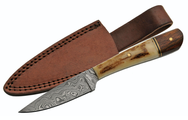 7" HANDMADE DAMASCUS WOOD HUNTER