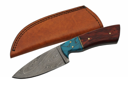 8" HANDMADE DAMASCUS TURQUOISE HUNTER (multiple colors)