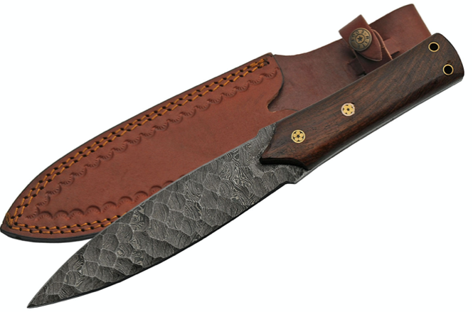 12" HANDMADE DAMASCUS FLINT SPEAR HUNTER