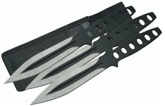 8" 3 PIECE BLACK STREAK THROWER SET