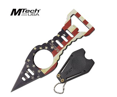 4.45" Flag Boot Knife Neck Knife with Bottle Opener