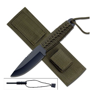 8" Full Tang Fire Starter Hunting Camping Knife