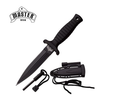 6.75" Dagger Style Fixed Blade Knife Black Handle (multiple colors)