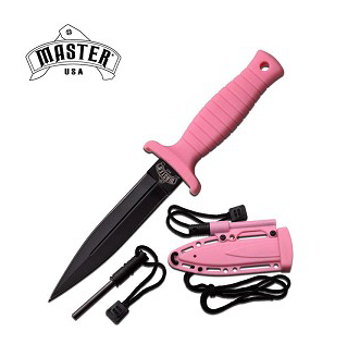 6.75" Dagger Style Fixed Blade Knife Black Handle (multiple colors)