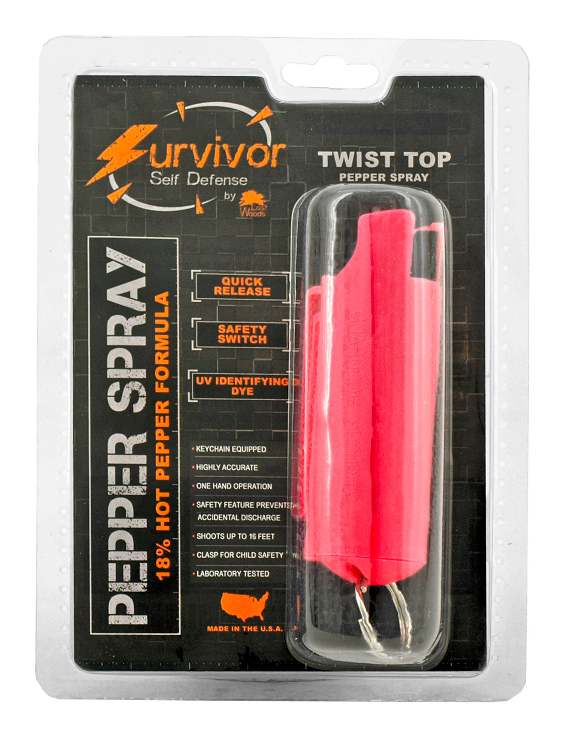 1/2 Ounce Survivor Hard Case Pepper Spray Keychain