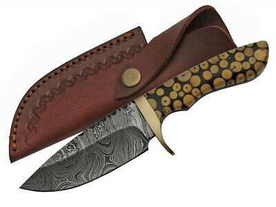 9" HANDMADE DAMASCUS KNOTTED WOOD HUNTER