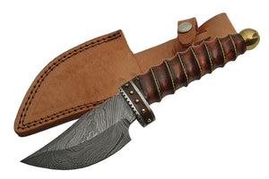 9.25" HANDMADE DAMASCUS WIRE WRAP SKINNER