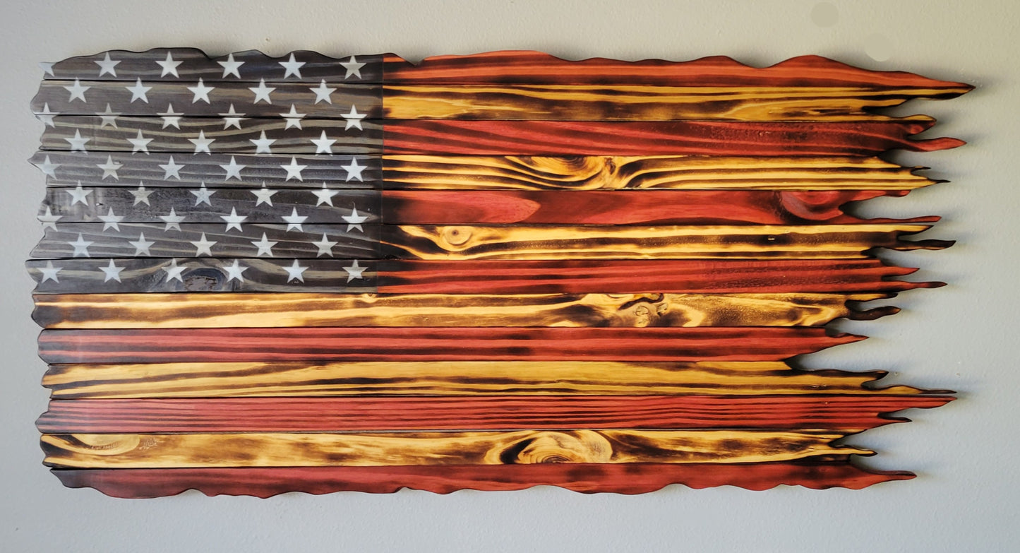 360 Jagged Edge Wooden American Flag