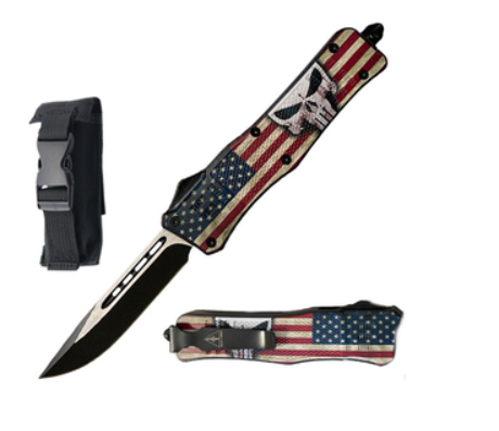 9" American Flag Punisher OTF