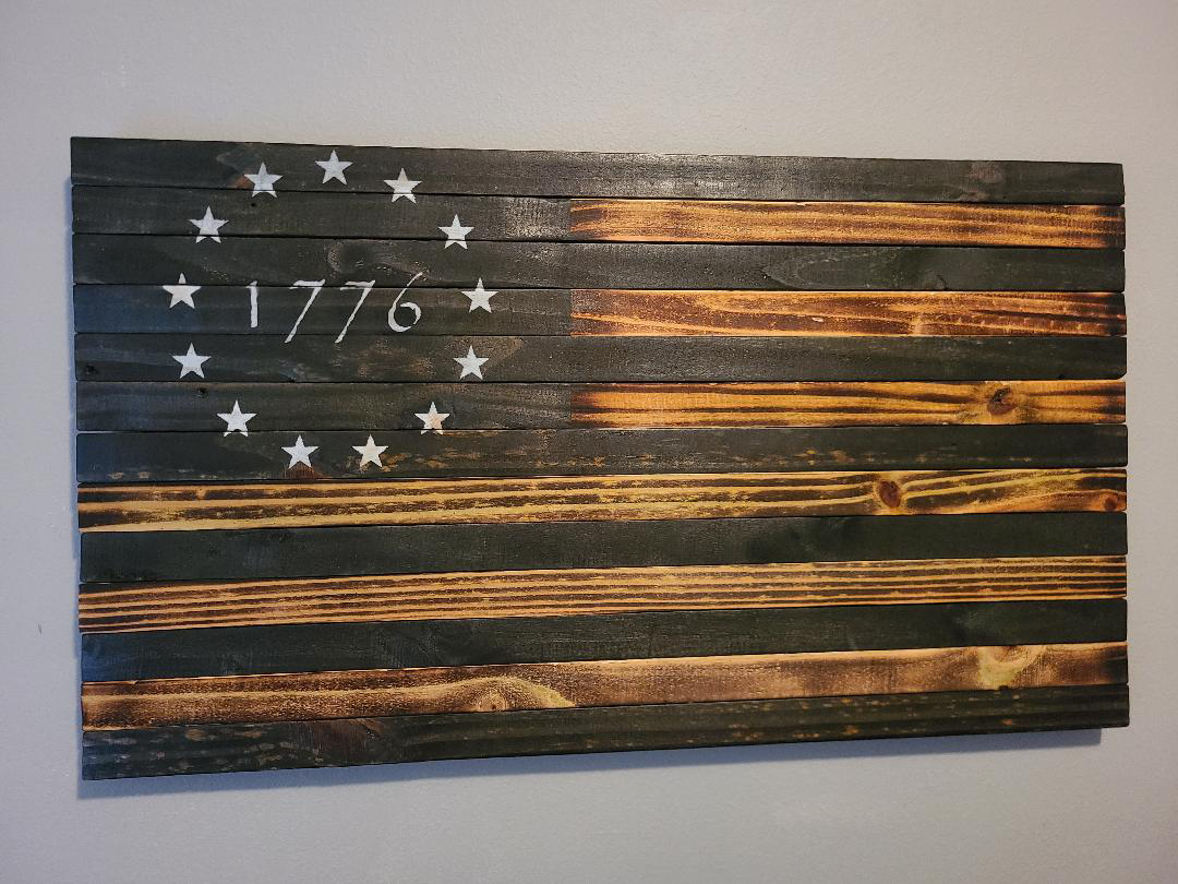 1776 American Wooden Flag