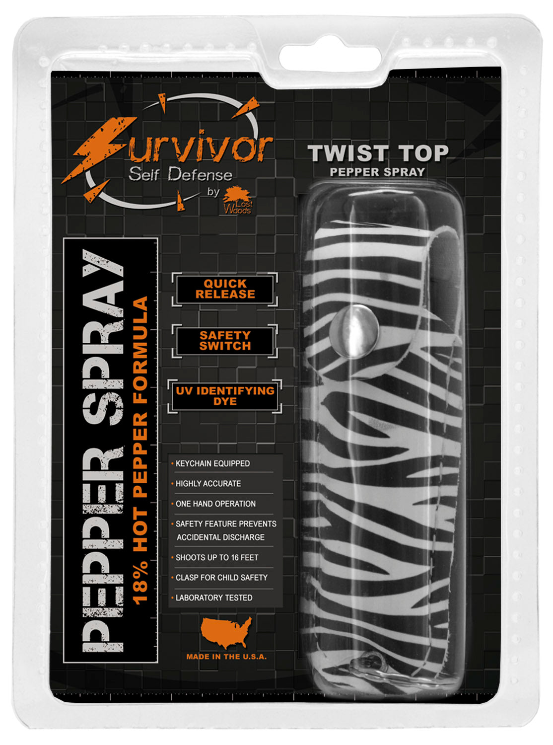 1/2 Ounce Survivor Pepper Spray Keychain (multiple colors)