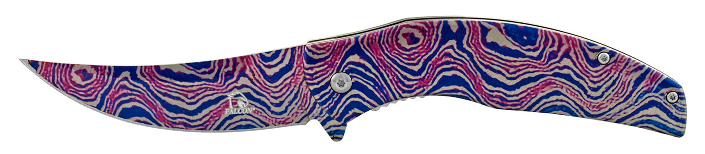 4.75" Full Metal Skinner Spring Assisted - Pink and Blue