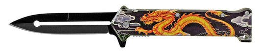 4.63" Stiletto Spring Assisted - Fire Dragon