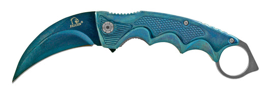 5.5" Heavy Duty Karambit Style Spring Assisted - Blue