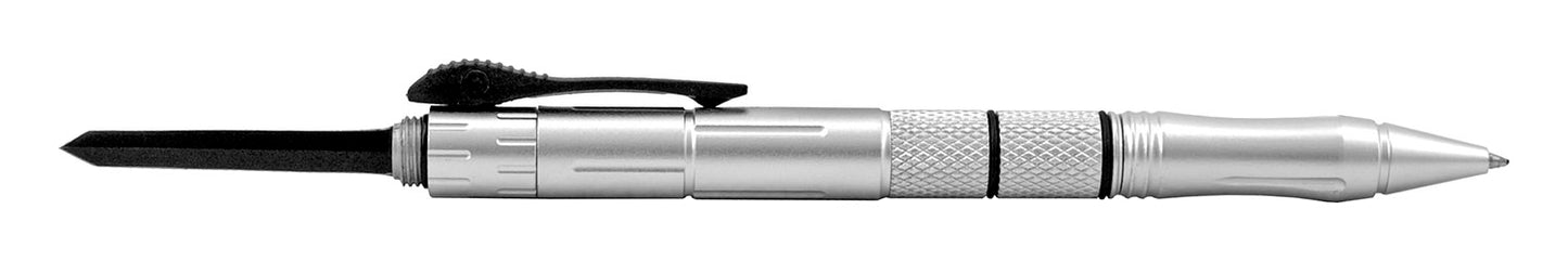 Full Metal Writing Pen with OTF Knife - Silver