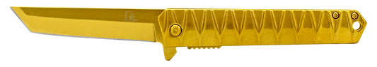 4.63" Heavy Duty Spring Assisted Tanto - Gold