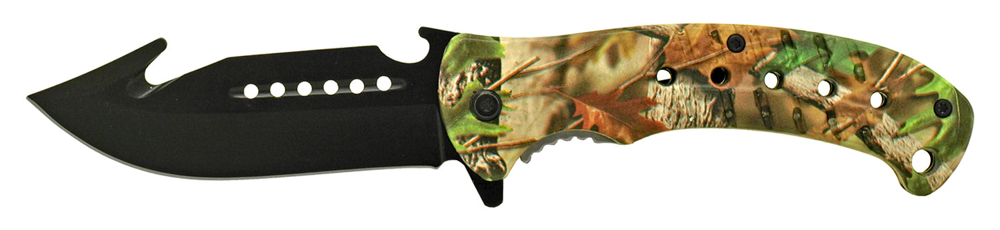 5" Gut Hook Spring Assisted - Camo