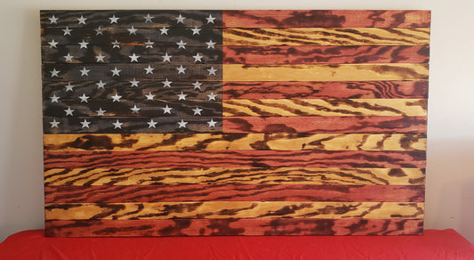 Large 5'x3' Wooden American Flag
