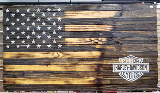 Harley-Davidson Wooden American Flag