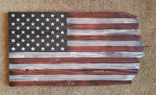 Jagged Edge Wooden American Flag
