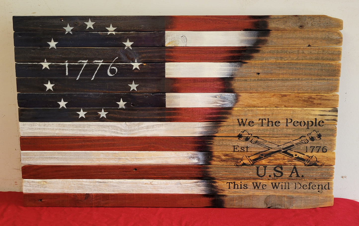 Large 5'x3' Wooden American Flag