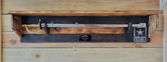 Sword Holder Shelf with Logo and Name Plate