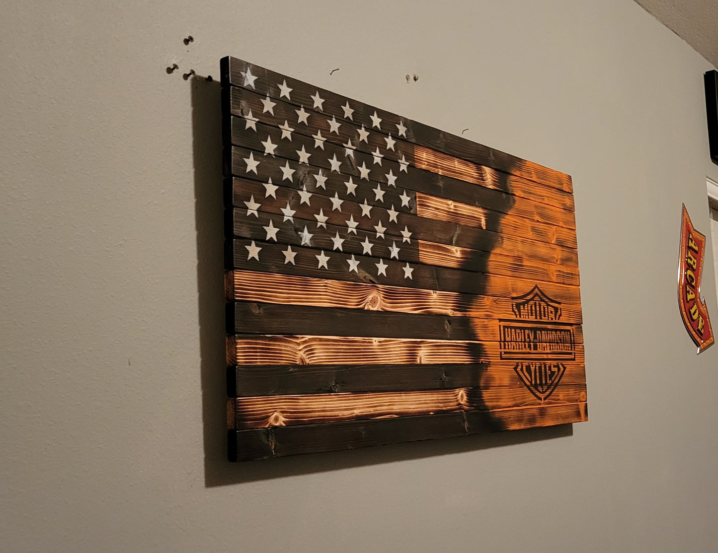 Harley-Davidson Wooden American Flag