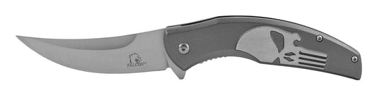 4.75" Grip Built Skinner Spring Assisted Punisher - Sliver