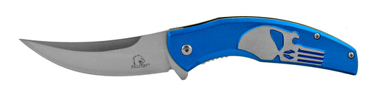 4.75" Grip Built Skinner Spring Assisted Punisher - Blue