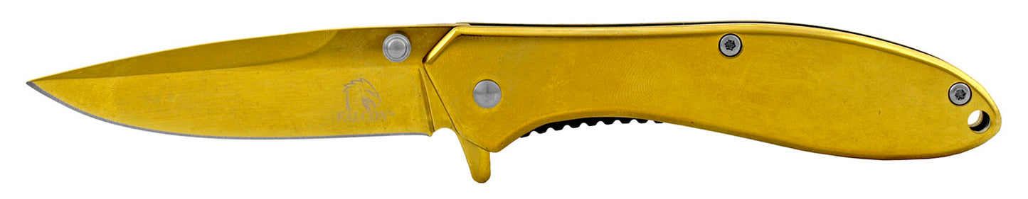 4" Classic Spring Assisted Pocket Knife - Gold