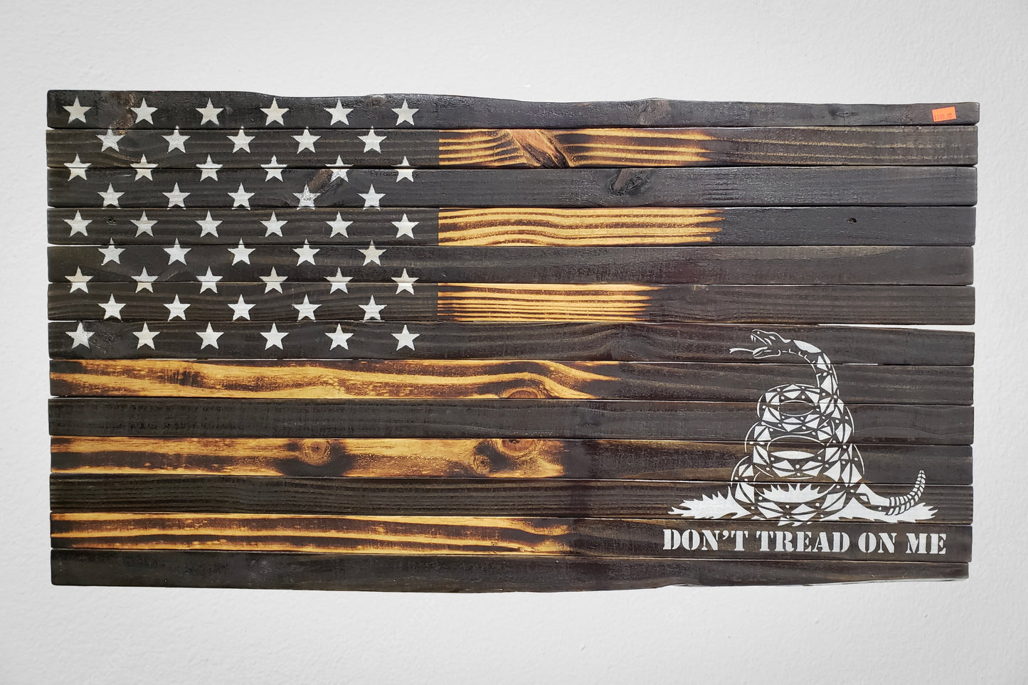 "DON'T TREAD ON ME" Wooden American Flag