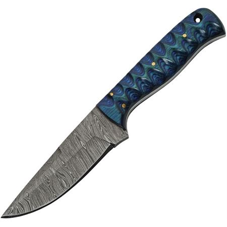 8" HANDMADE DAMASCUS BLUE EXOTIC HUNTER