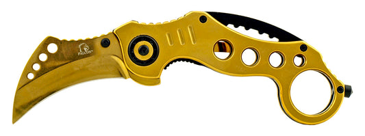 5" Karambit Style Spring Assisted - Gold