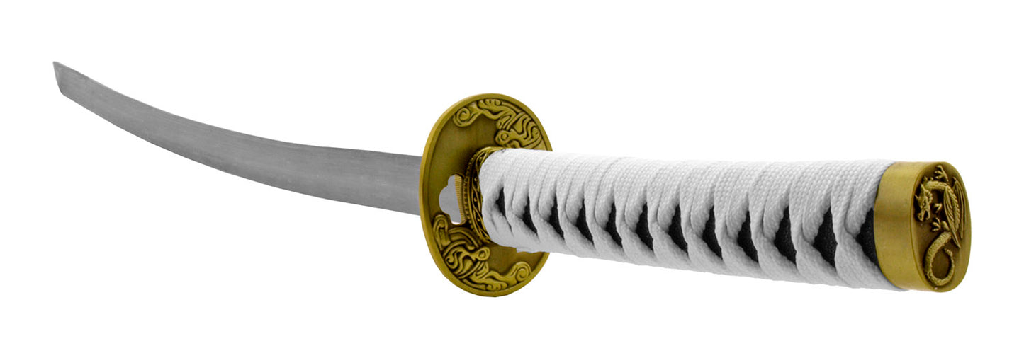 Traditional Samurai Katana - Black, White, and Gold – knifewarrs