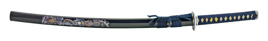 Handmade Full Tang Samurai Katana Sword - Black and Blue - SHARP