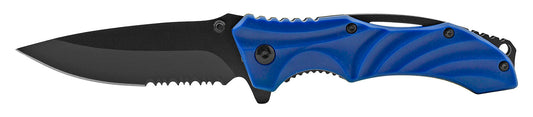 4.5" Wave Design Spring Assisted - Blue