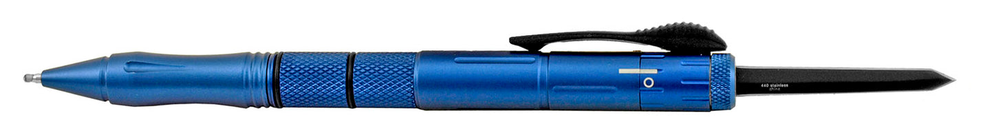 Full Metal Writing Pen with OTF Knife - Blue