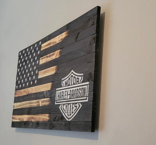Harley-Davidson Wooden American Flag