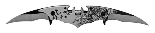 5.5" Dual Blade Batman Spring Assisted - Silver