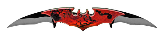 5.5" Dual Blade Batman Spring Assisted - Red