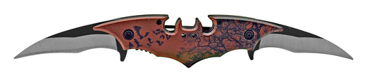 5.5" Dual Blade Batman Spring Assisted - Brown