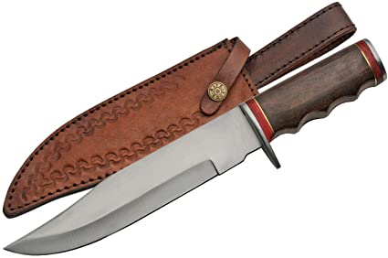 12" STAINLESS BOWIE WOOD HANDLE KNIFE