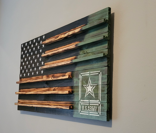 U. S. Army Wooden American Coin Holder Flag