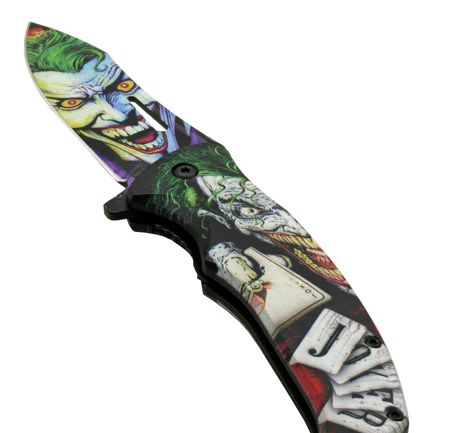 4.75" Batman and Joker Spring Assisted Pocket Knife - Joker's Wild