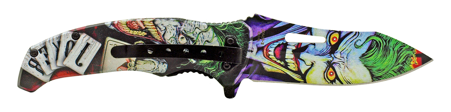 4.75" Batman and Joker Spring Assisted Pocket Knife - Joker's Wild