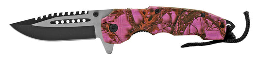 4.75" Spring Assisted Traditional - Pink Camo