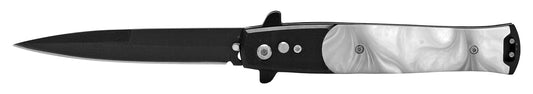4.88" Push Button Switchblade - Black and White