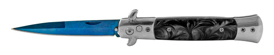 5" Push Button Automatic Switchblade - Blue and Black