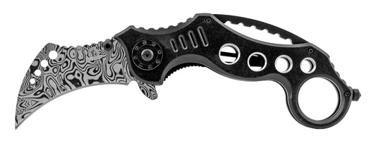 4.75" Karambit Fighting Talon Claw Spring Assisted - Silver